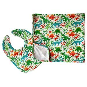 AnnLoren - AnnLoren Baby Toddler Boy Dinosaur Blanket & Bib Gift Set
